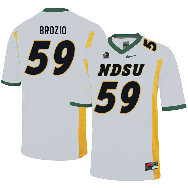 Men #59 Hunter Brozio North Dakota State Bison College Football Jerseys Sale-White - Click Image to Close